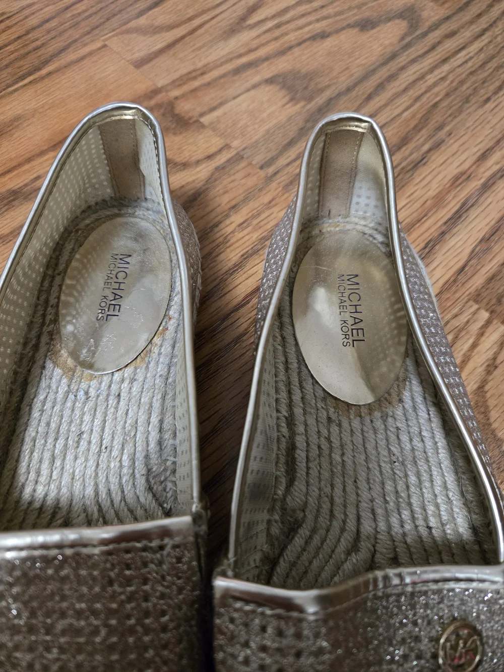 Michael Kors Gold Slip-On Espadrille Loafers - Women's Size 9